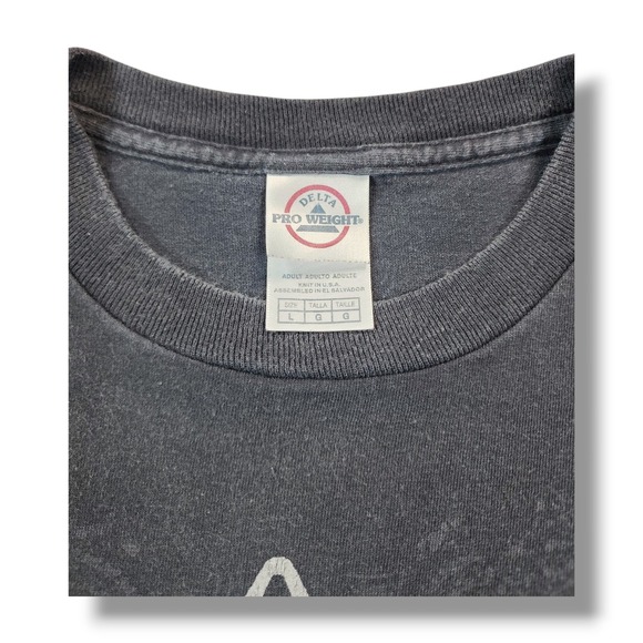 Vintage Skull Spade Graphic Print Black Delta Pro Y2K T-Shirt Men's Large - Picture 7 of 9